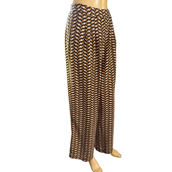Who What Wear Womens Geo Print Wide Leg Pants Size 2 Lagenlook Boho - Picture 2 of 9